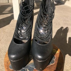 Seven Inch Black Heels